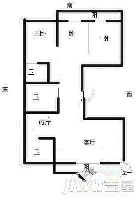 融凤江滨3室2厅2卫户型图