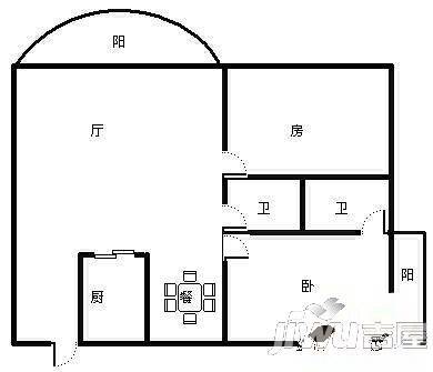 彬社新村3室2厅2卫户型图