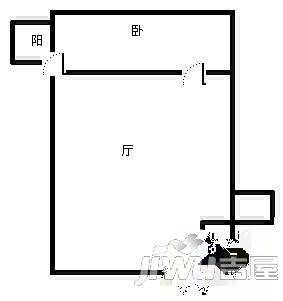 群升国际G区1室0厅1卫45㎡户型图