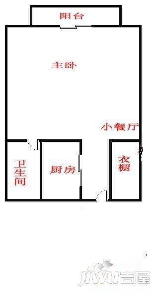 群升国际G区1室0厅1卫45㎡户型图