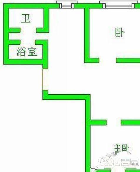 河口新村2室1厅1卫60㎡户型图