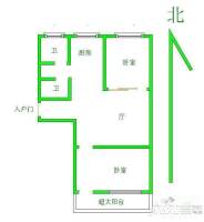 河口新村2室1厅1卫60㎡户型图