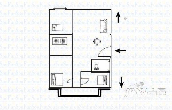 民主小区3室2厅2卫140㎡户型图