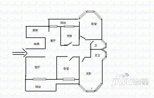 蔚蓝国际(长乐)1室0厅0卫25㎡户型图