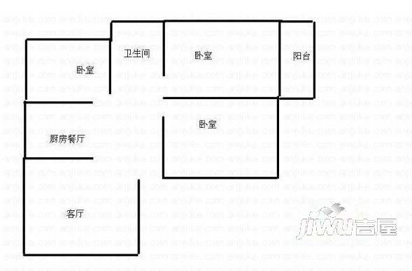 滨江望郡3室2厅2卫90㎡户型图