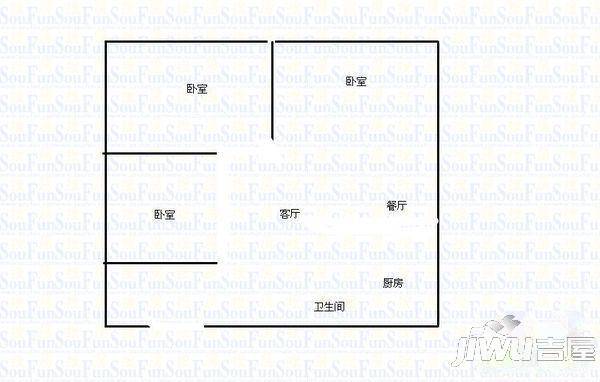 滨江望郡3室2厅2卫90㎡户型图