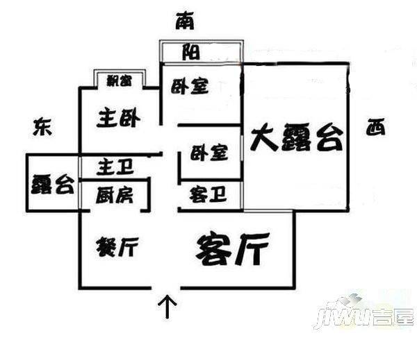 金钻世家3室2厅2卫119㎡户型图