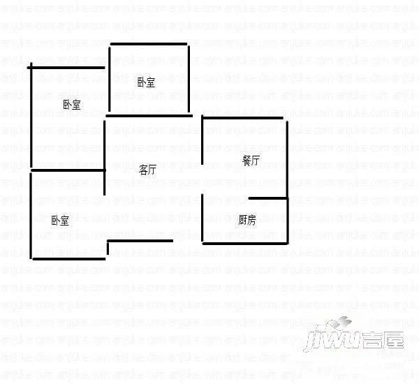 景美小区3室2厅2卫130㎡户型图