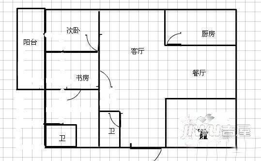 景美小区3室2厅2卫130㎡户型图