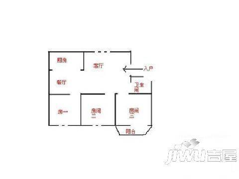 建平新村2室2厅1卫户型图