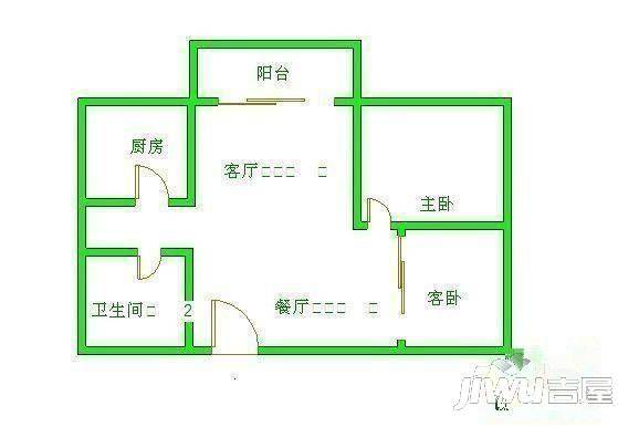 红江小区1室1厅1卫35㎡户型图