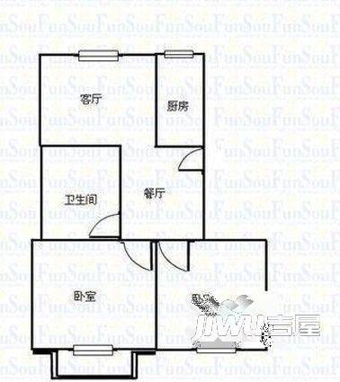 碧海园2室2厅1卫77㎡户型图