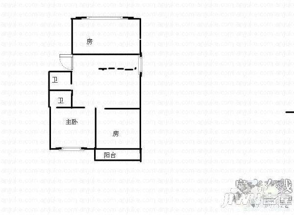元兴公寓2室2厅1卫74㎡户型图