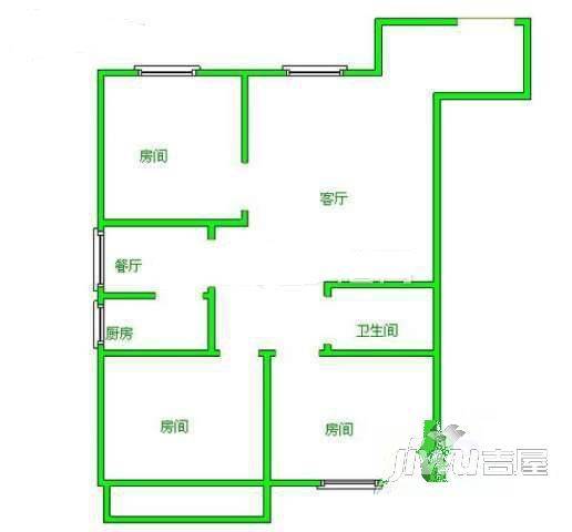 海源花园2室2厅1卫78㎡户型图