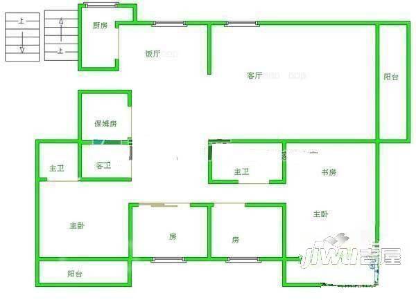 西湖桂冠1室2厅1卫户型图