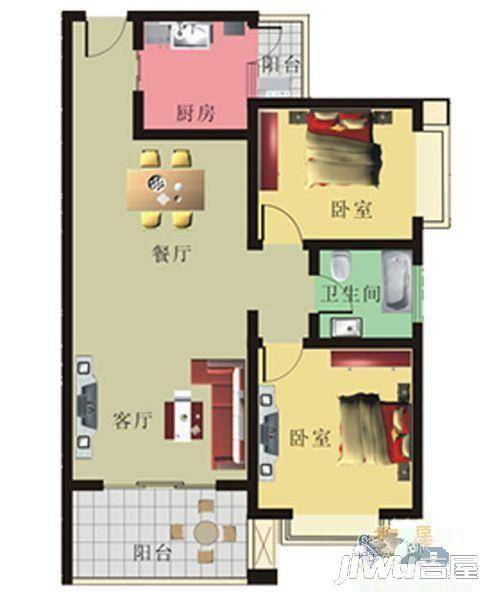 程埔大厦1室1厅1卫58㎡户型图