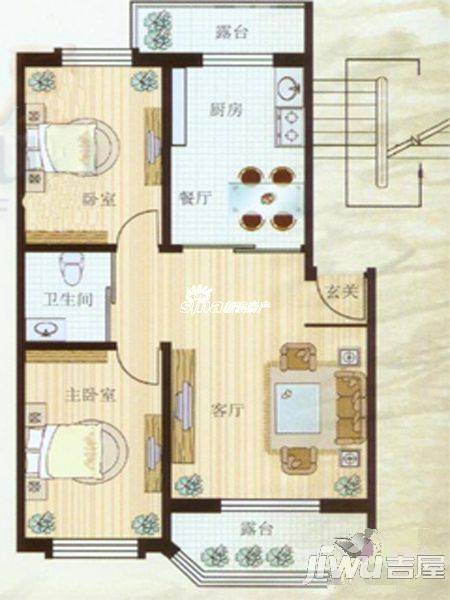 程埔大厦1室1厅1卫58㎡户型图