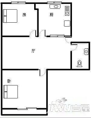 西河坡下新村4室2厅1卫117㎡户型图