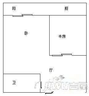 永安公寓1室1厅1卫42㎡户型图