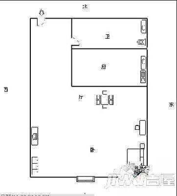 永安公寓1室1厅1卫42㎡户型图