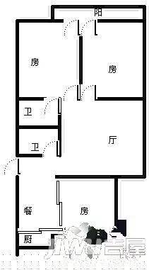 师大新村3室1厅1卫80㎡户型图