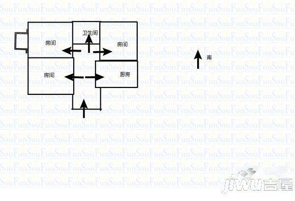 师大新村3室1厅1卫80㎡户型图