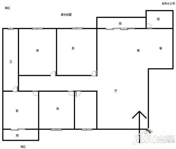 江山好美家2室1厅1卫68㎡户型图