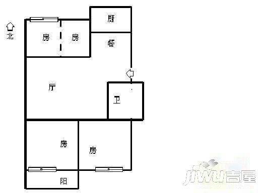 福州人民日报社印务中心单位宿舍3室2厅1卫86㎡户型图