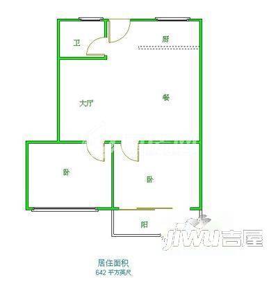 乌山园景2室2厅1卫71㎡户型图