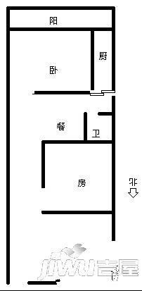 尚宾公寓2室1厅1卫63㎡户型图