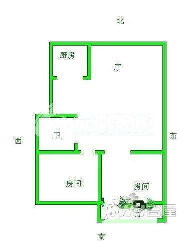 万春一区2室1厅1卫户型图