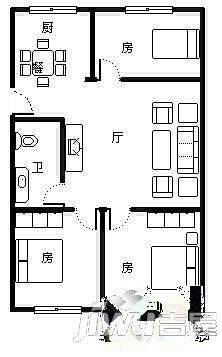 福州市公安局小柳单位宿舍3室2厅2卫126㎡户型图