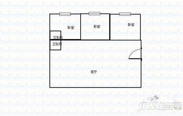 五凤兰庭五期2室2厅1卫户型图