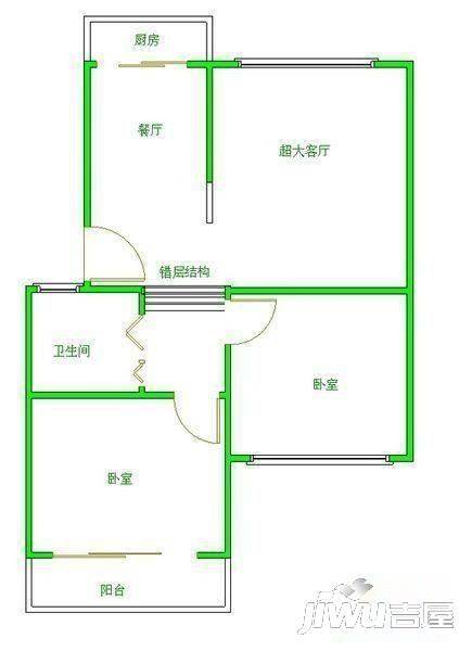 五凤兰庭五期2室2厅1卫户型图