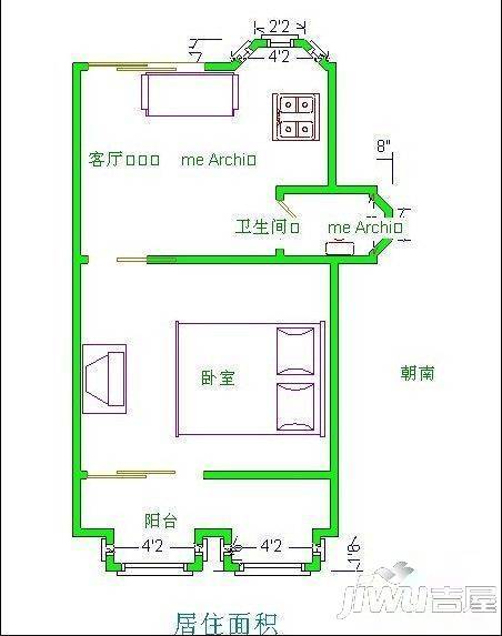 安福新村3室2厅2卫108㎡户型图