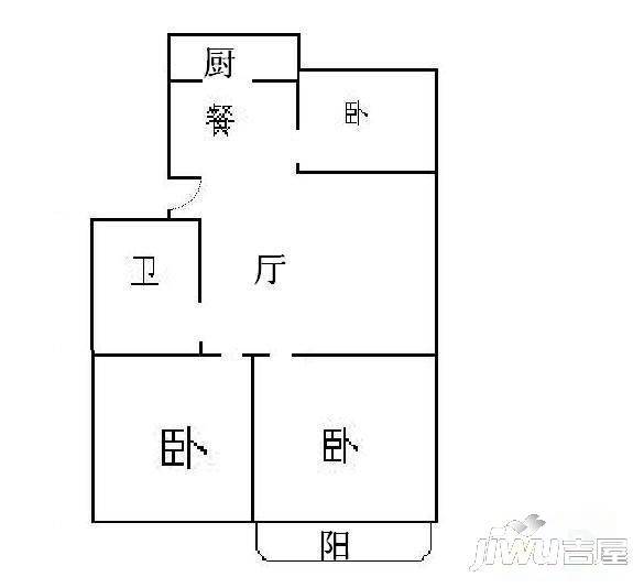 豪城花园3室2厅2卫99㎡户型图