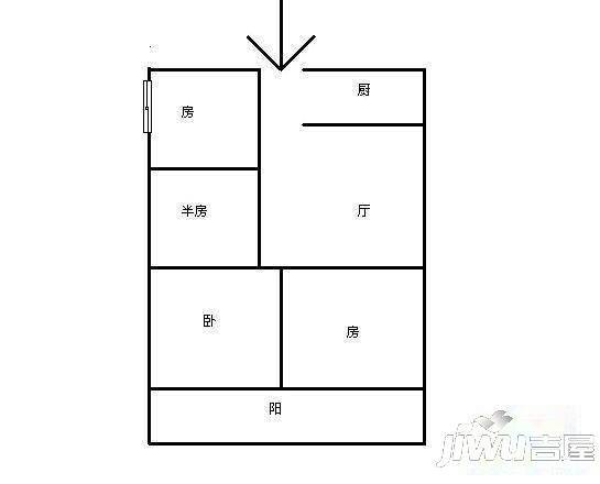 建海新村4室1厅1卫60㎡户型图