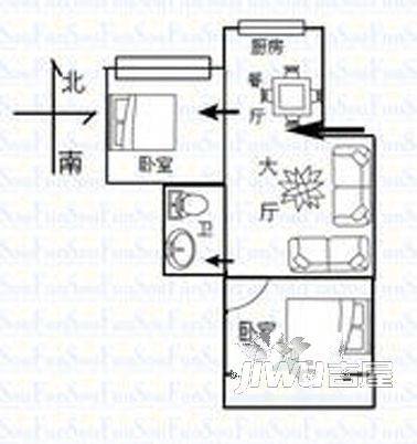 香泽园3室2厅1卫户型图