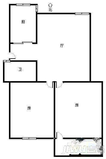 仓山国家电力单位宿舍2室2厅1卫68㎡户型图