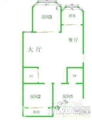 江南瑞景3室2厅2卫115㎡户型图