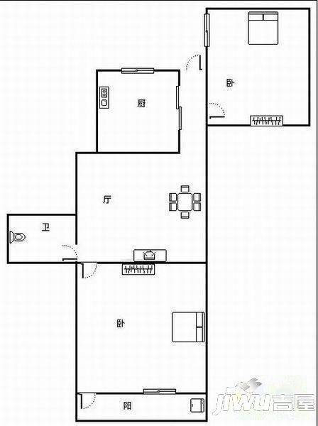 西峰新村3室2厅2卫128㎡户型图