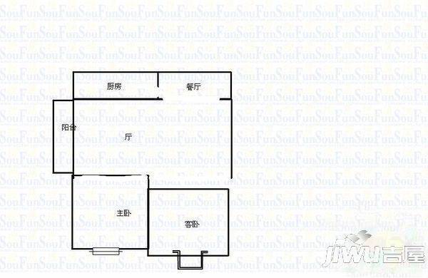 下安新苑3室2厅1卫93㎡户型图