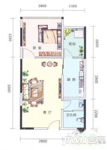 下安新苑3室2厅1卫93㎡户型图