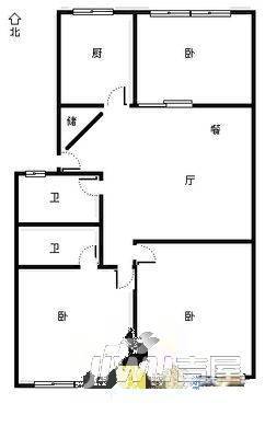 乐安新村3室2厅1卫100㎡户型图