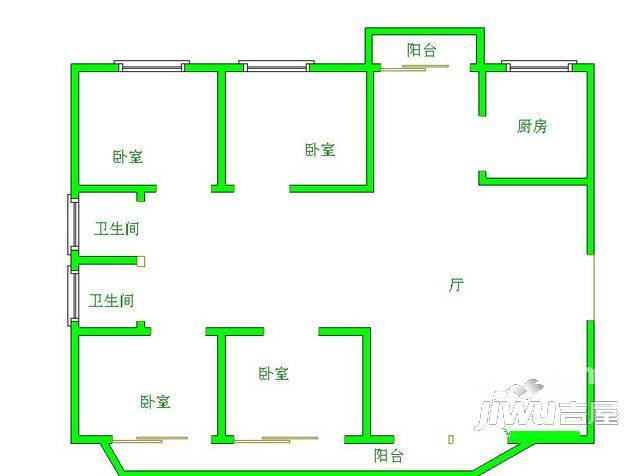 永隆花园4室2厅2卫128㎡户型图