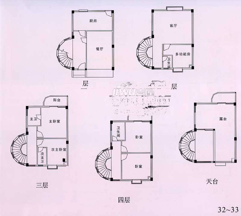 屏西五环6室0厅0卫户型图