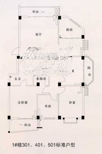 屏西五环6室0厅0卫户型图