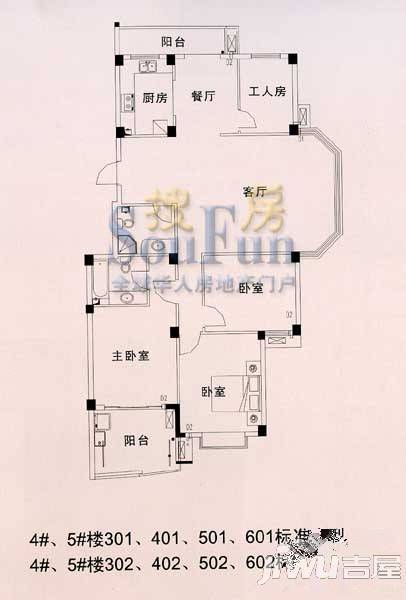 屏西五环6室0厅0卫户型图