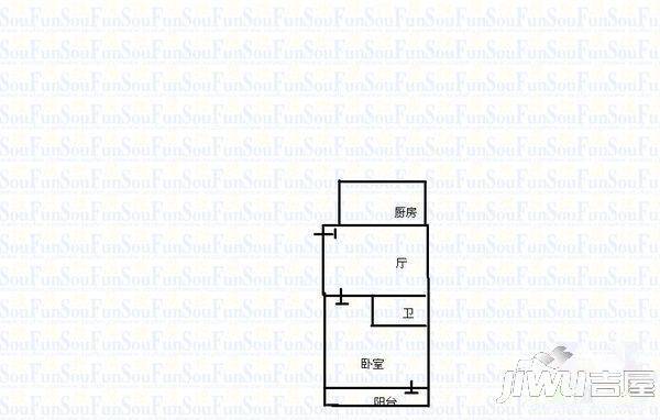 轻安公寓3室2厅1卫84㎡户型图