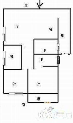 华苑公寓2室1厅1卫户型图